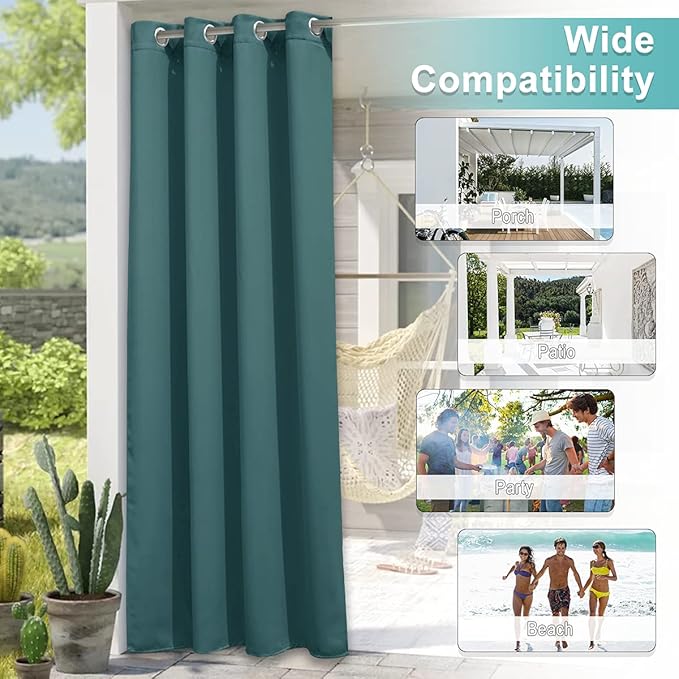 NICETOWN 2 Panels Outdoor Blackout Curtains - Image 6