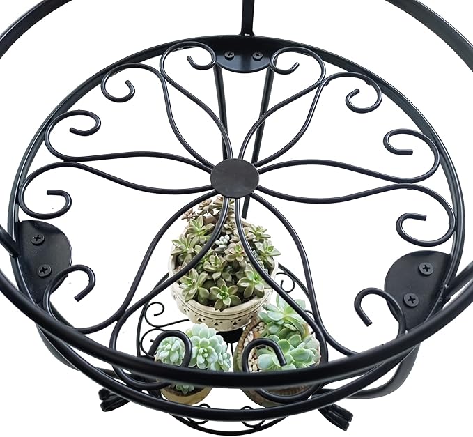 CASIMR 2 Tier Plant Stand, Indoor Outdoor Multiple Flower Pot Shelf Rustproof - Image 6