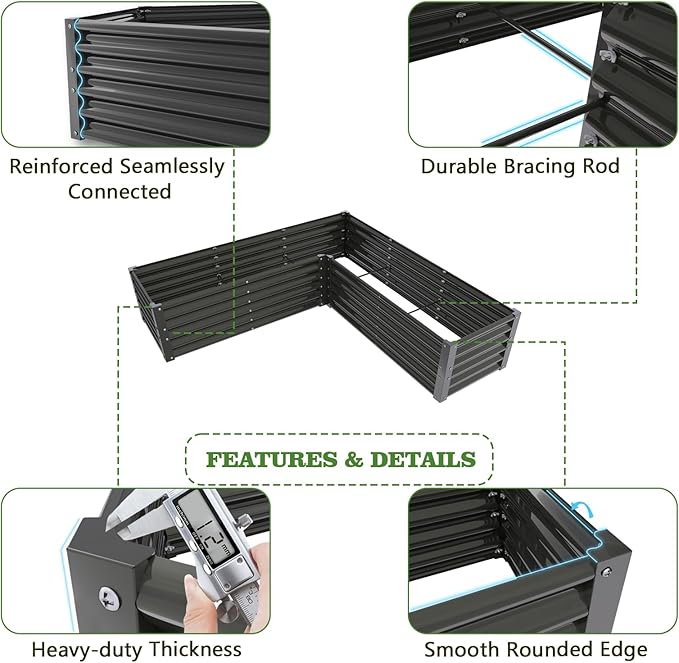 A ANLEOLIFE 8-Pack 70x60x18 in & 74x74x18 in Deep Root Galvanized Raised Garden - Image 3