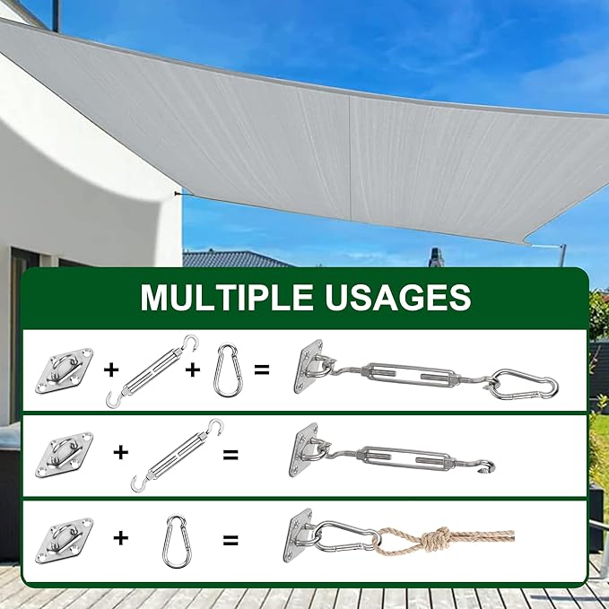 YOFIT 40 Pcs Shade Sail Hardware Kit, 6 Inch Outdoor Sun Sail Accessories - Image 5