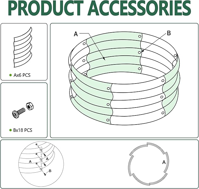 3PCS 4x4x1FT Galvanized Raised Garden Bed Kit, Vegetable Boxes-Round Metal - Image 4