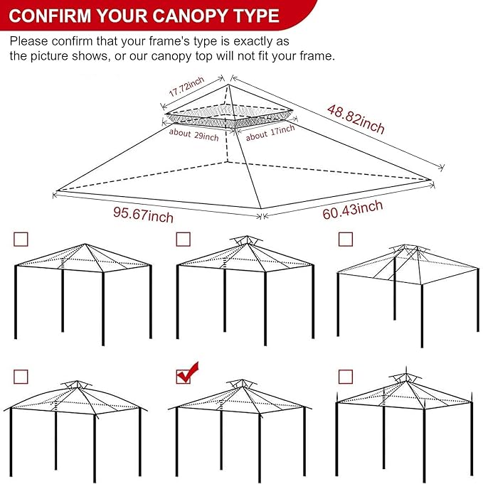 Eurmax USA High Performance Grill Gazebo Canopy Replacement Cover 5x8 BBQ - Image 3