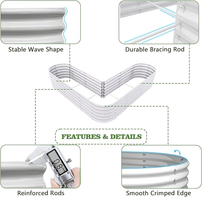 A ANLEOLIFE 12-Pack 4X4X1.5ft & 6X2X1.5ft & 81x81x18 in Deep Root Galvanized - Image 4