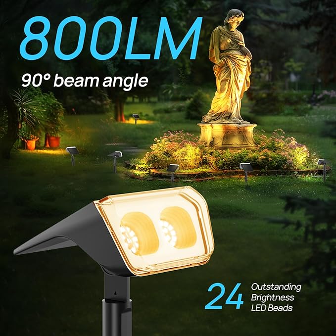 Consciot Solar Spot Lights Outdoor Waterproof, 24 LED Dusk-to-Dawn Solar - Image 5