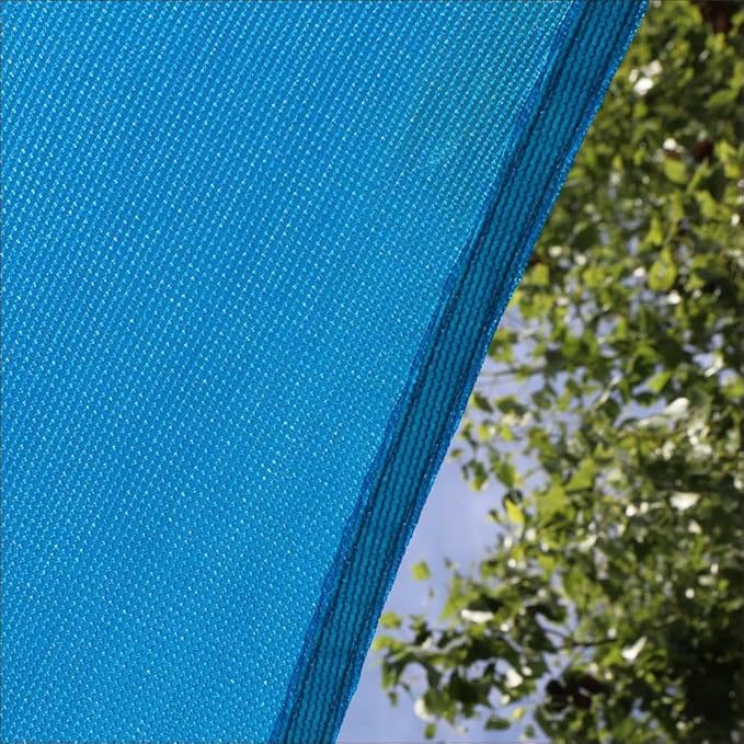 Amgo Custom Size 20' x 20' x 28.3' Blue Right Triangle Sun Shade Sail UPF50+ - Image 9