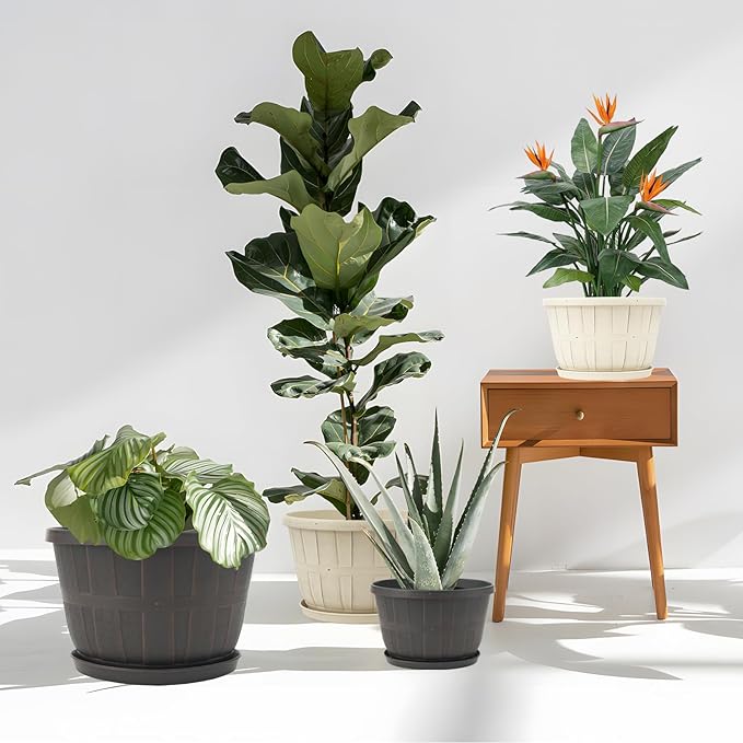 Quarut Plant Planters Pots Set of 4 Pack 16 Inch，Large Plastic Flower Pot - Image 4