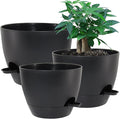 Large Self Watering Pots, 12/10/9 Plastic Planters by UOUZ