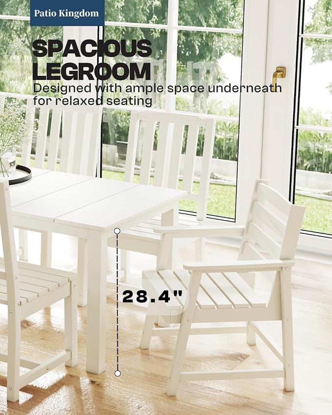 9-Piece White Outdoor Dining Set - Image 7