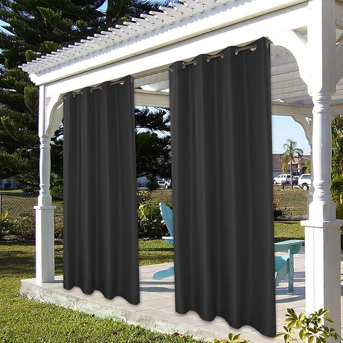 BONZER Outdoor Curtains for Patio Waterproof Thick Privacy Grommet Light - Image 7