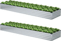 2 Pack 12x2x1FT Galvanized Raised Garden Beds Kit Outdoor Metal Gardening by Meberam