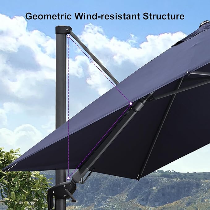 PURPLE LEAF 9' X 12' Right-left Tilt Patio Umbrella - Image 9