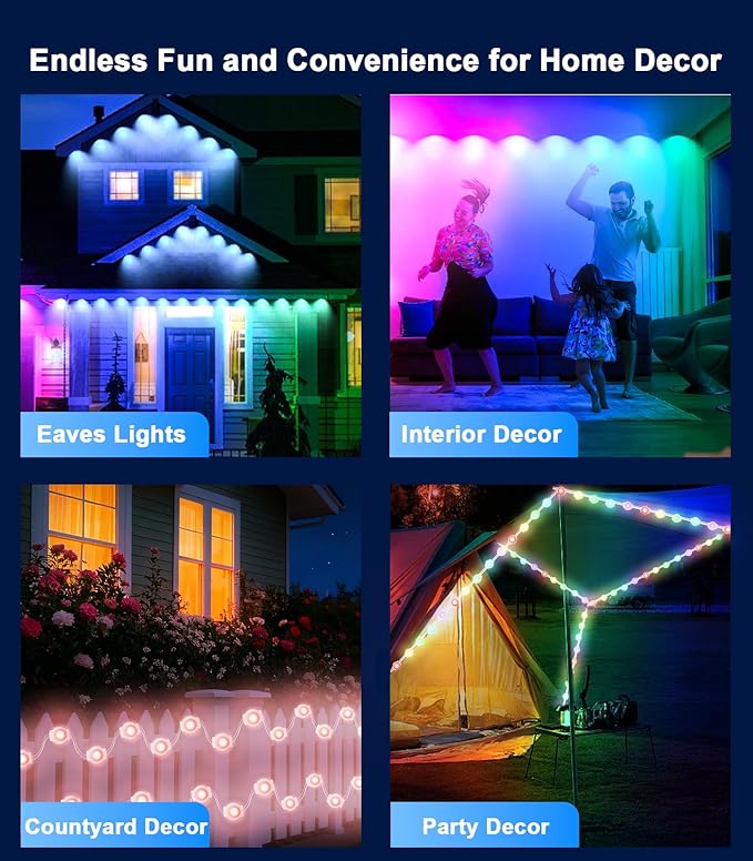 200FT Permanent Outdoor Lights for House, 2025 Smart RGB LED Outside Eaves - Image 7