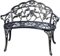 JARDIN DE CENTENNIAL Patio Garden Bench Metal Park Bench Cast Aluminum Outdoor by JARDINDECENTENNIAL