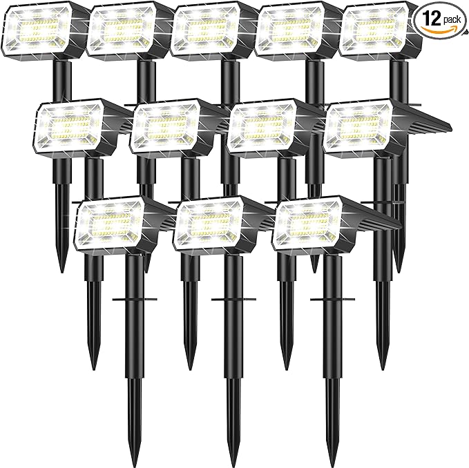 Solar Spot Lights Outdoor Waterproof IP65, 2-in-1 Solar Landscape Spotlights by NACINIC