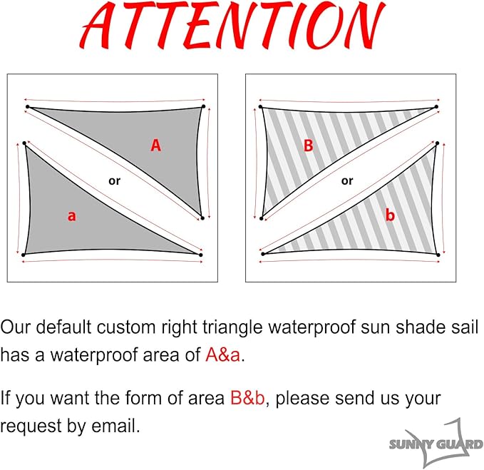 SUNNY GUARD Waterproof Sun Shade Sail 9'x9'x12.7' Sand Right Triangle UV Block - Image 2