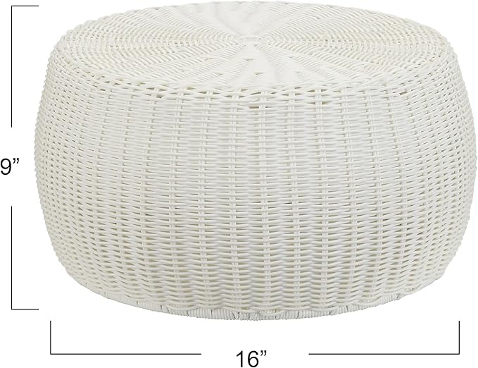 Resin Wicker Storage Stool or Side Table - Image 2