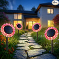 Outdoor Solar Lights, 4 Pack Led Solar Sunflower Lights, Stake/Wall 2-in-1 by GIUNN