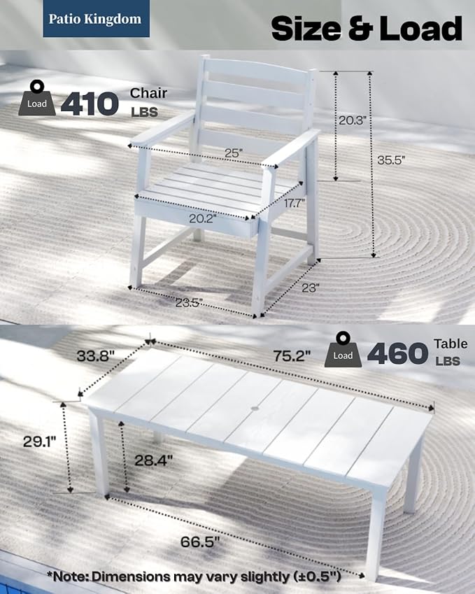 7-Piece White Outdoor Dining Set - Image 6