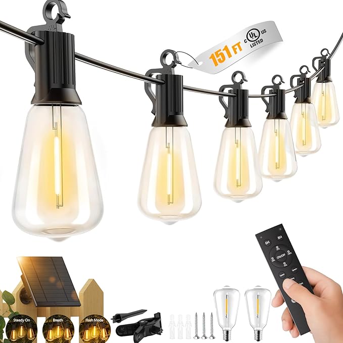 Brightown 151FT Solar String Lights Outdoor Waterproof by Brightown