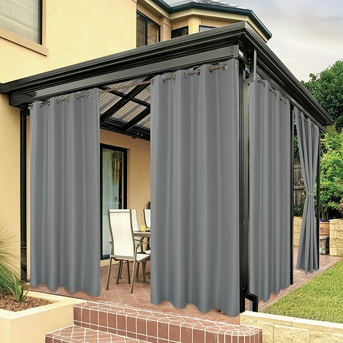 BONZER Outdoor Curtains for Patio Waterproof Thick Privacy Grommet Light by Bonzer