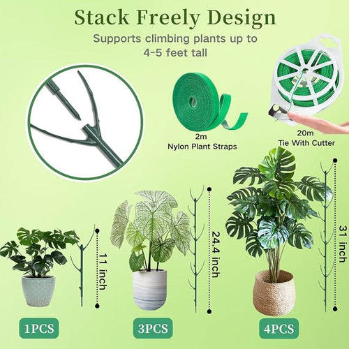 5 Pack Stackable Plant Support Stakes, 38inch Climbing Plant Sticks Structures - Image 2