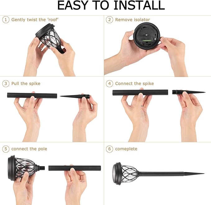 EXCMARK 10 Pack Solar Lights Outdoor Garden Pathway Solar Powered Yard Lights - Image 7