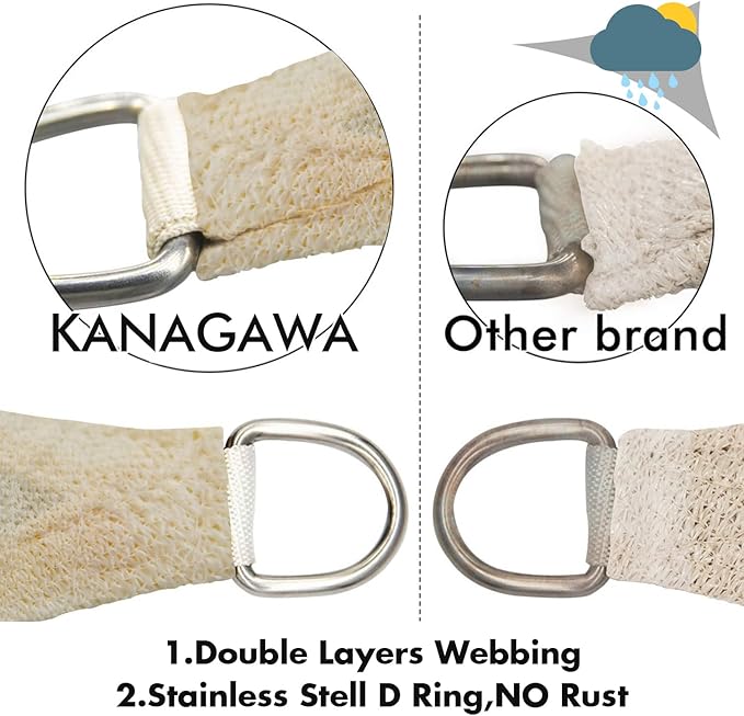 KANAGAWA 18'X22' Cream Custom Size Sun Shade Sail Rectangle UV Block Canopy - Image 5