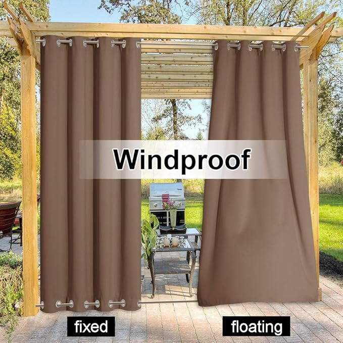 NICETOWN 2 Panels Weighted Blackout Curtains Rustproof Fixed Grommet Top and - Image 5