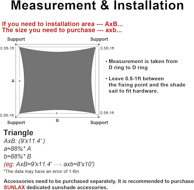 SUNLAX Sun Shade Sail 9' x 16' Peach Fuzz Rectangle Canopy Sail Shade Cover UV - Image 4