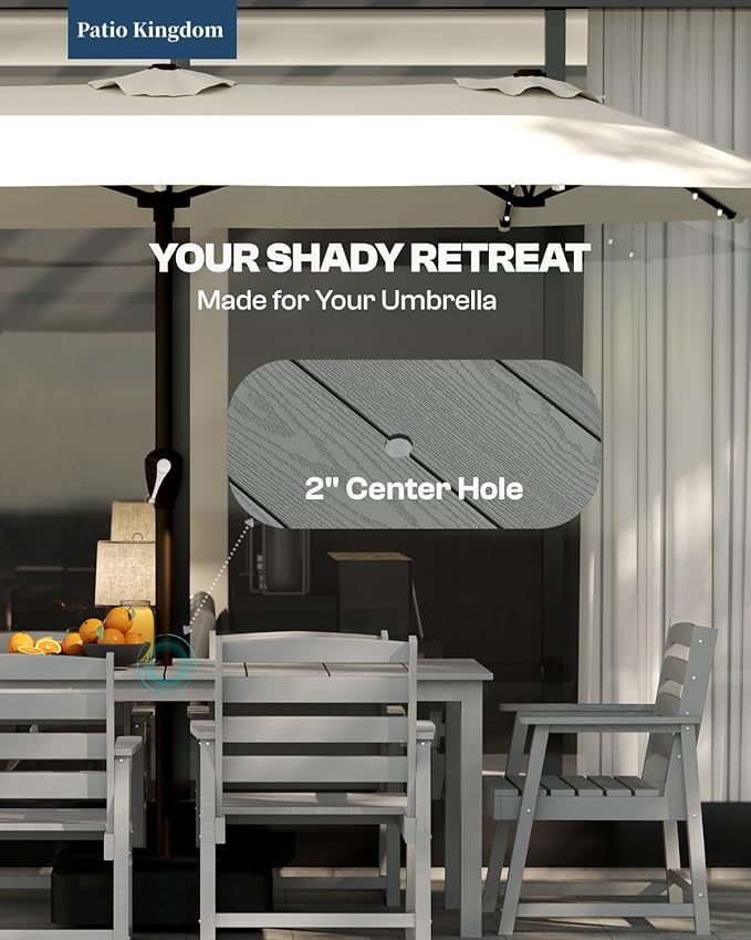 9-Piece Grey Outdoor Dining Set - Image 4