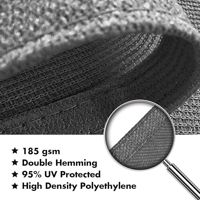 KANAGAWA 8'X14' Dark Gray Custom Size Sun Shade Sail Rectangle UV Block Canopy - Image 4