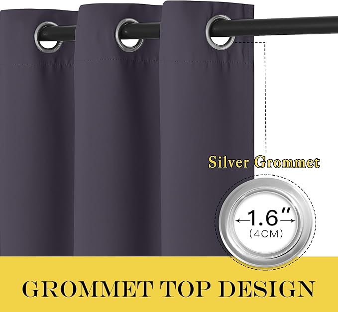 NICETOWN Blackout Sliding Door Curtains 84 Inch Length, Extra Wide Room Divider - Image 5