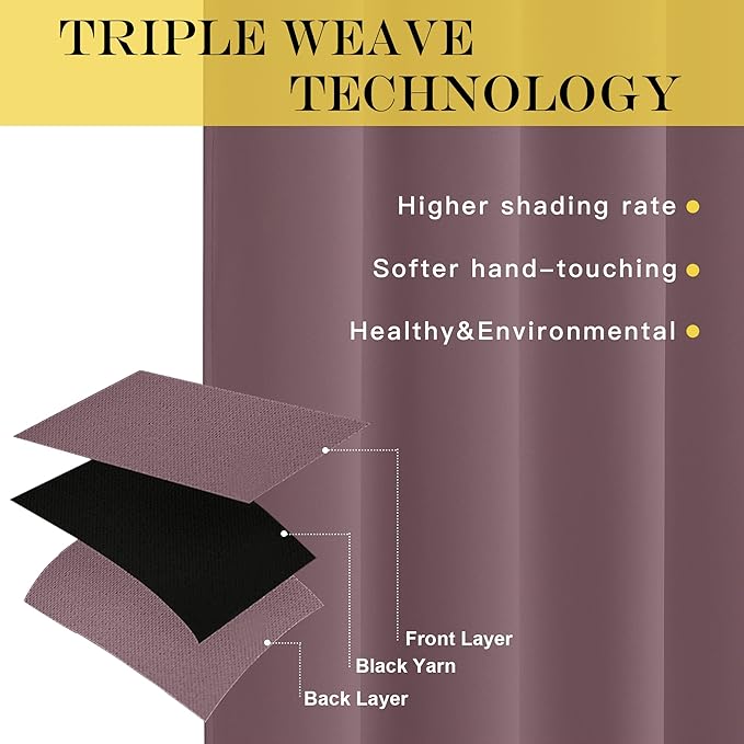 NICETOWN Blackout Drapery Curtain Panel 90 inches Long - Image 3