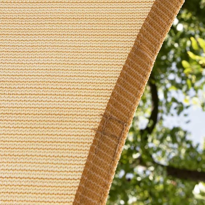 Amgo Custom Size 15' x 18' x 23.4' Beige Right Triangle Sun Shade Sail Order to - Image 8