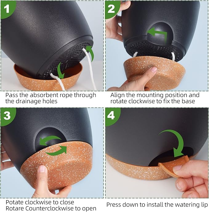 Plant Pots Pack of 5, 7/6.5/6/5.5/5 Inch Self Watering Planters - Image 5