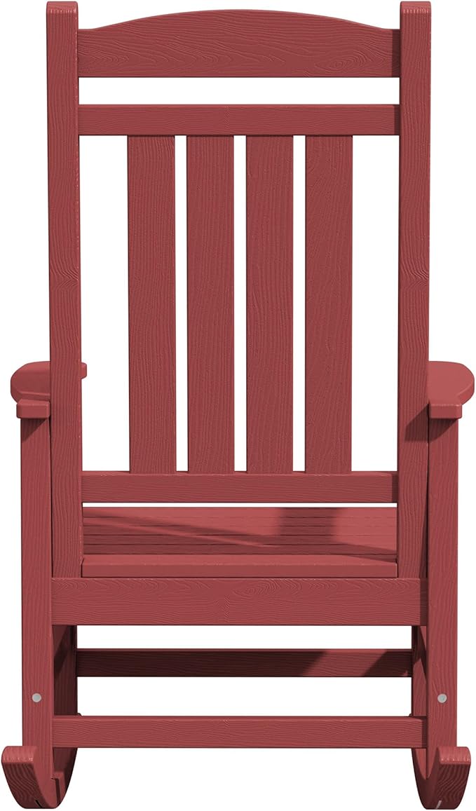 KINGYES HDPE Outdoor Rocking Chair Set of 4, All-Weather Poly Patio Rocking - Image 11