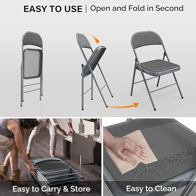 VINGLI 6 Pack Folding Chairs - Image 8