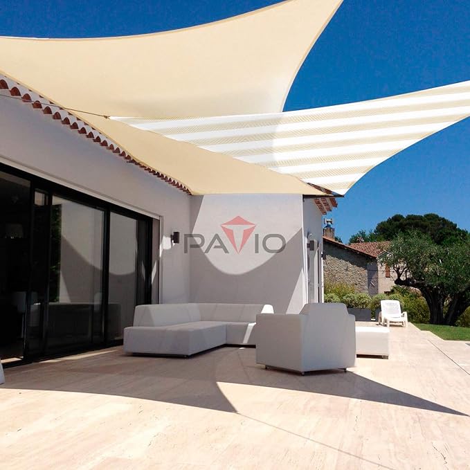 Patio Paradise 24' x 24' x 24' Sun Shade Sail Triangle Canopy Shade Cloth - Image 6