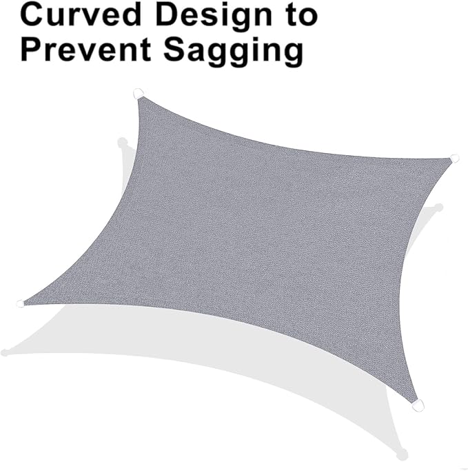 LOVE STORY Custom Size 12'x15' Silver Grey Sun Shade Sail Rectangle UV Block - Image 6