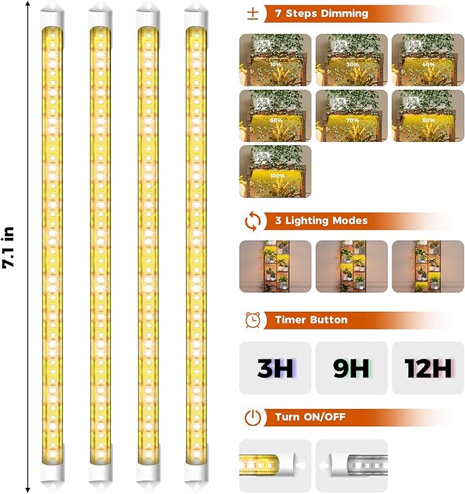 Bamworld Plant Stand with Grow Light Tall Plant Shelf - Image 6
