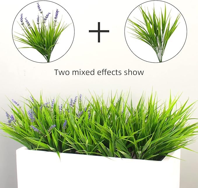 alyptus Artificial Grass Outdoor 12 Bundles Fake Plants Outside Green Onion - Image 4