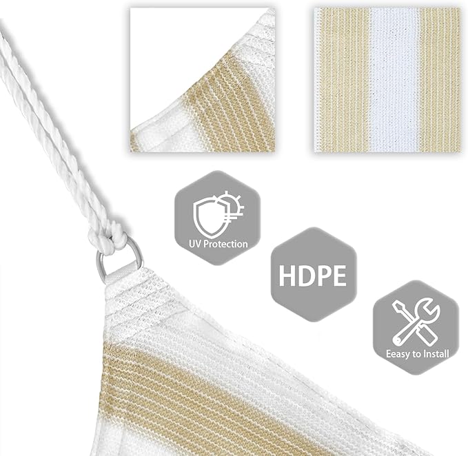 Patio Paradise 14' x 14' x 14' Sun Shade Sail Triangle Canopy Shade Cloth - Image 3