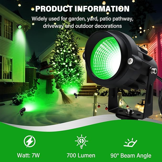 Green Outdoor LED Spot Lights for Yard & Garden – 12W Landscape Lighting - Image 2