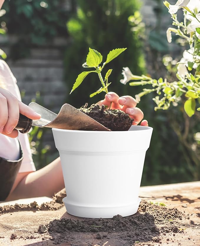 homenote Pots for Plants, 15 Pack 6 Inch Plastic Planters - Image 3