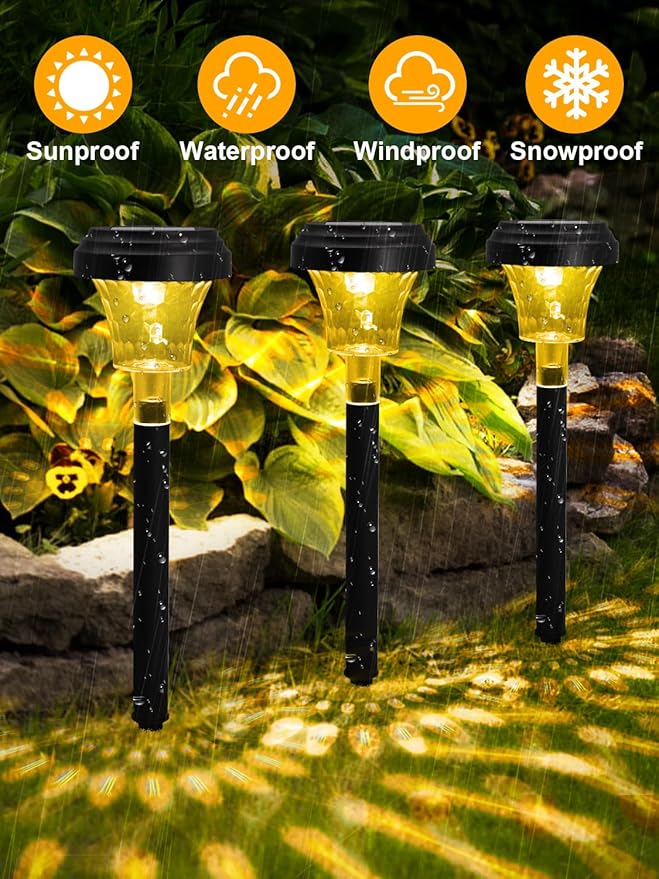 ROOR Solar Pathway Lights 16 Pack, Outdoor Solar Yard Lights, RGB Color - Image 4