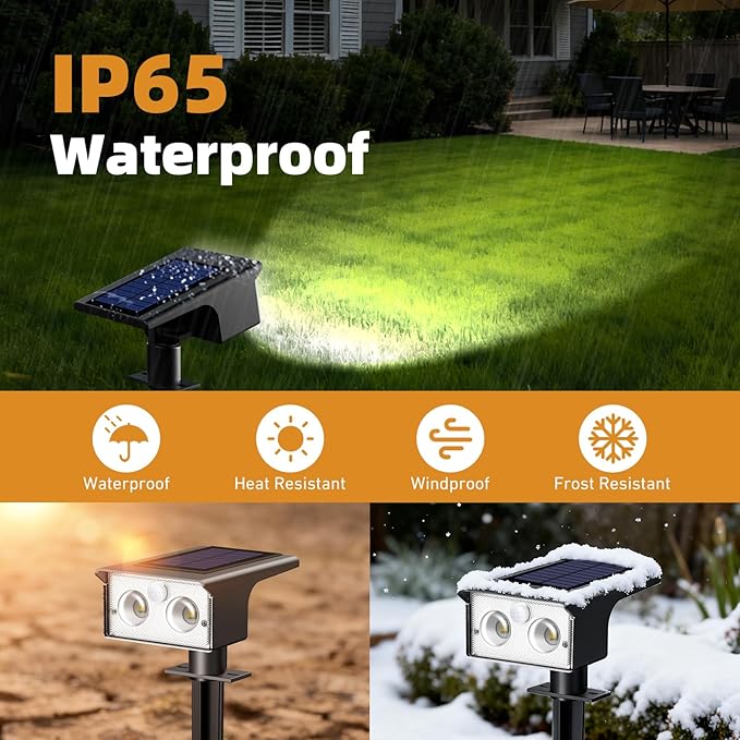 btfarm Solar Spot Lights Outdoor Waterproof, 2 Pack/3 Modes Motion Sensor Lights - Image 5