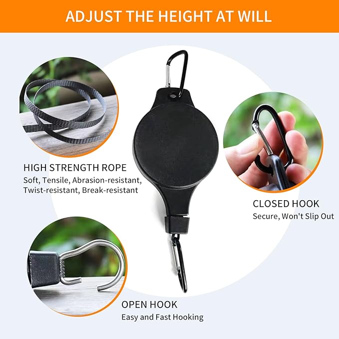 6PCS Adjustable Retractable Plant Pulley Hangers - Image 5