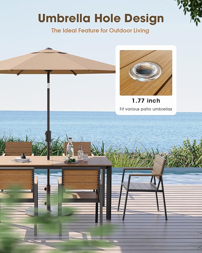 Outdoor Patio Dining Sets, Aluminum 5 Piece HDPS Outdoor Dining Table Set - Image 5