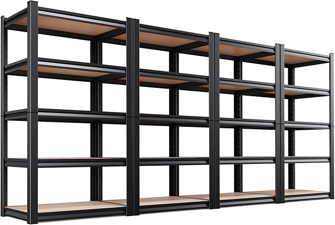 AOAORRG Set of 4 Garage Shelving Heavy Duty Storage Shelves, Metal Adjustable by Unknown