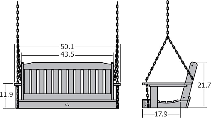 Highwood AD-PORL2-BKE Lehigh Porch Swing, 4 Feet - Image 7